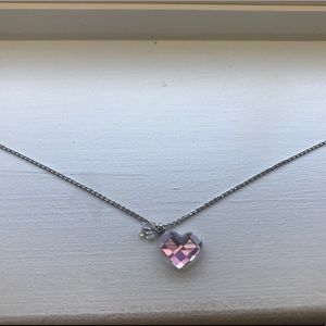 Swarovski pink crystal heart necklace